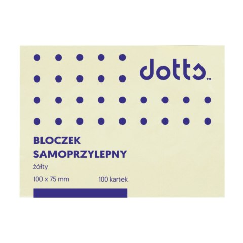 Bloczek samoprzylepny DOTTS 75x100 żółty 100 kartek (NS100/75/D) Dotts Bloczek samoprzylepny DOTTS 75x100 żółty 100 kartek (NS100/75/D) Dotts