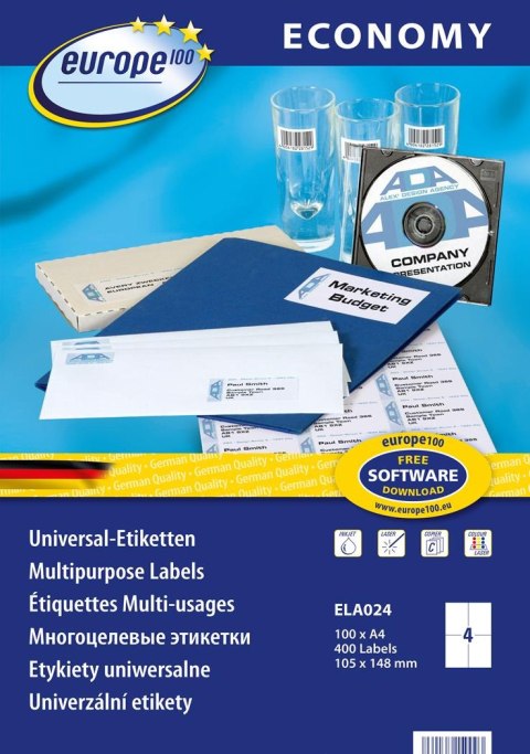 Etykiety uniwersalne ELA024 105 x 148 100 ark trwałe, Avery Zweckform Avery Zweckform Etykiety uniwersalne ELA024 105 x 148 100 ark trwałe, Avery Zweckform Avery Zweckform