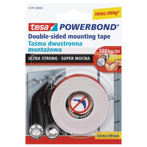 Taśma montażowa dwustronna 55791-00003-01 Powerband 1.5mx19mm Super mocna Tesa Taśma montażowa dwustronna 55791-00003-01 Powerband 1.5mx19mm Super mocna Tesa