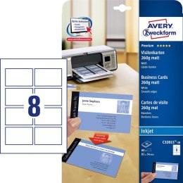 Wizytówki Quick&Clean C32015-10 85 x 54 10ark. 260 g, matowe, białe, Avery Zweckform (X) Avery Zweckform