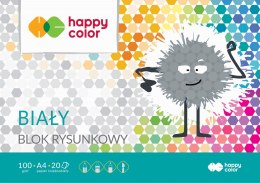 Blok rysunkowy biały A4, 100g, 20 ark, Happy Color HA 3710 2030-0 Happy Color