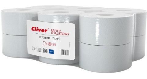Papier toaletowy CLIVER JUMBO (12 rolek) 1W biały T 130/1 6057 Lamix