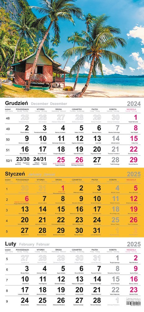 Kalendarz trójdzielny(H)2025 Michalczyk i Prokop T-106T-07 Michalczyk i Prokop