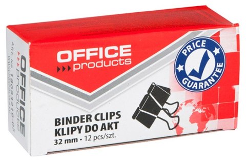 Klipy do dokumentów , 32mm, 12szt., czarne, typu OFFICE PRODUCTS 18093219-05 Office Products Klipy do dokumentów , 32mm, 12szt., czarne, typu OFFICE PRODUCTS 18093219-05 Office Products