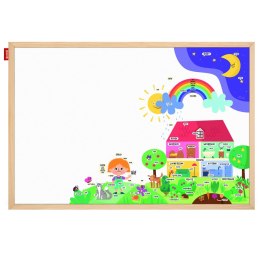 Tablica edukacyjna MemoBe, WHITEBOARDGAME: Alphabet adventure!, nadruk ALFABET, rama drewniana, PL, 200x100 cm MTM200100.AL01.01 MemoBe