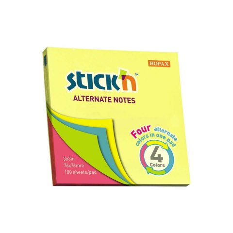 Notes samoprzylepny 4-kolorowy, neon, 76x76 mm 21822 StickN StickN Notes samoprzylepny 4-kolorowy, neon, 76x76 mm 21822 StickN StickN