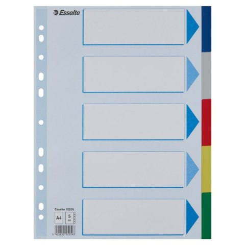 Przekładki plastikowe z PP A4 ESSELTE 5 kart 15259 Esselte Przekładki plastikowe z PP A4 ESSELTE 5 kart 15259 Esselte