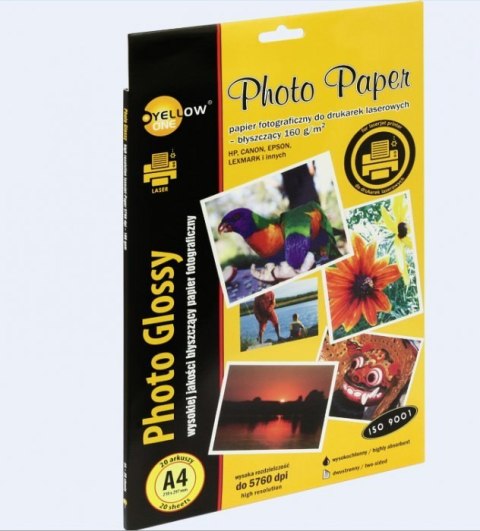 Papier fotograficzny laser błyszczący, 160 g/m, A4 20 arkuszy YELLOW ONE 150-1377 Yellow One