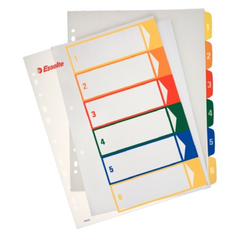 Przekładki plastikowe ESSELTE 1-6 do zadruku 100212 Esselte Przekładki plastikowe ESSELTE 1-6 do zadruku 100212 Esselte