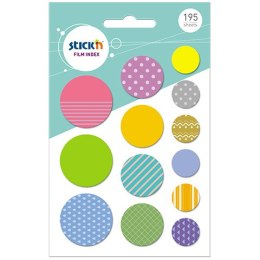 Zakładki indeksujące kształty, różne rozmiary KOŁA 195szt. 21761 (X) StickN