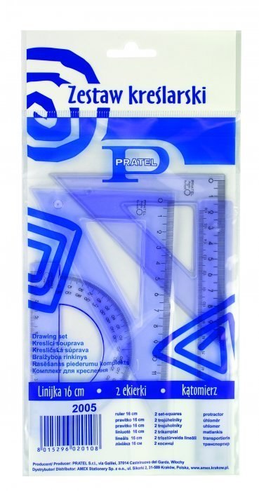 Komplet geometryczny z linijką 16cm 2005 PRATEL MK105-00 Pratel