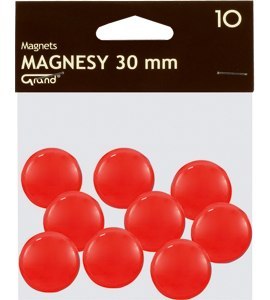 Magnes 30mm GRAND, czerwony, 10 szt 130-1695 Grand Magnes 30mm GRAND, czerwony, 10 szt 130-1695 Grand