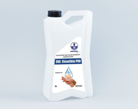 Płyn do dezynfekcji rąk grejpfrutowy 5L ERG CleanSkin PRO alkohol/gliceryna BORYSZEW (nakrętka) Boryszew Płyn do dezynfekcji rąk grejpfrutowy 5L ERG CleanSkin PRO alkohol/gliceryna BORYSZEW (nakrętka) Boryszew
