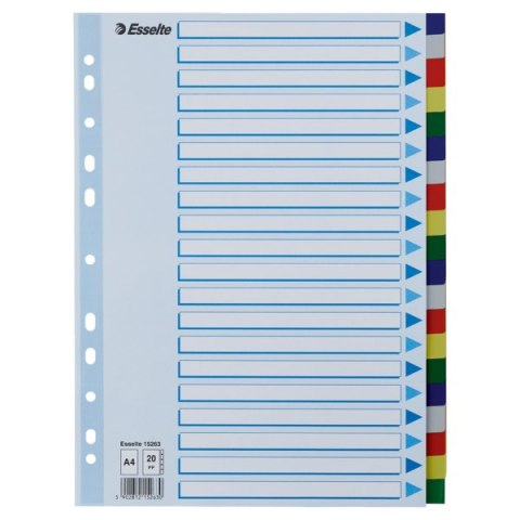 Przekładki plastikowe z PP A4 ESSELTE 20 kart 15263 Esselte Przekładki plastikowe z PP A4 ESSELTE 20 kart 15263 Esselte