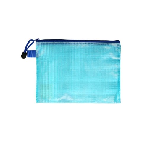 Teczka PCV Titanum A5 pozioma na zamek transparentna niebieska (ZBWA5) 302276 koperta wzmocniona PP suwak Titanum