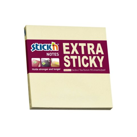 Notes samoprzylepne EXTRA STICKY 76x76 Żółty pastel 90 kartek STICK_N 21660 StickN
