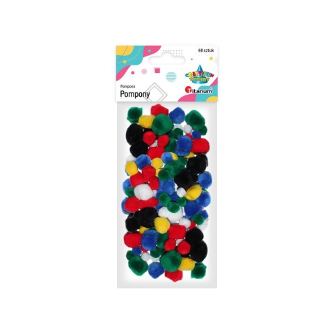 Pompony 68 sztuk mix kolorów 282919 TITANUM Titanum