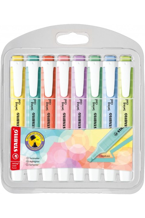 Zakreślacz STABILO swing cool pastel etui 8 szt. 275/8-08-1 Stabilo Zakreślacz STABILO swing cool pastel etui 8 szt. 275/8-08-1 Stabilo