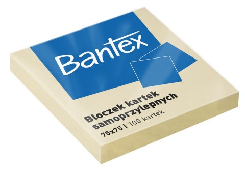 Bloczek samoprzylepne 75x75mm, 100 kartek, żółty BANTEX 400086384 Bantex
