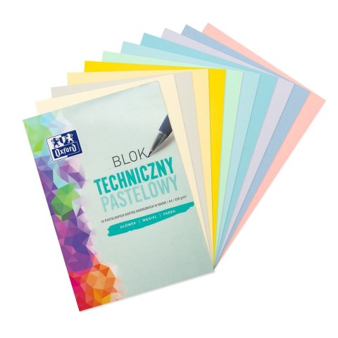 Blok techniczny OXFORD A4 10K 225G KOLOR PASTEL 400166068 Oxford Blok techniczny OXFORD A4 10K 225G KOLOR PASTEL 400166068 Oxford