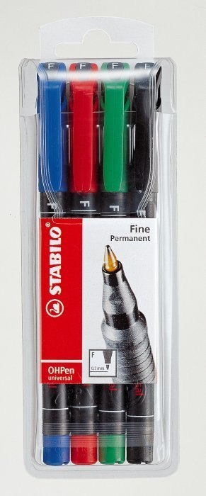 Foliopis STABILO OHPen niezmywalny 0.7mm 4sztuki. w etui 842/4 Stabilo