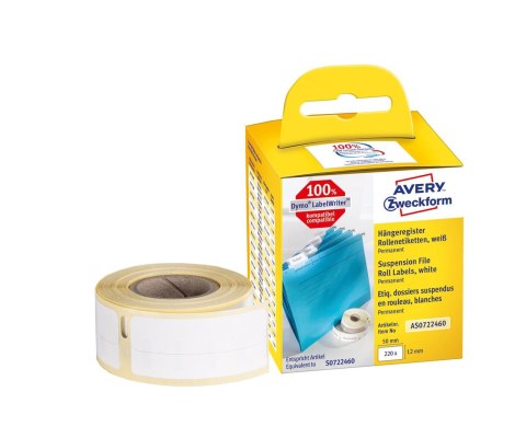 Minietykiety AS0722460 12x50 220 et. w rolce do termodruku, białe, Avery Zweckform (X) Avery Zweckform