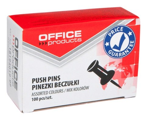 Pinezki beczułki , 100szt., mix kolorów, typu OFFICE PRODUCTS 18194019-99 Office Products