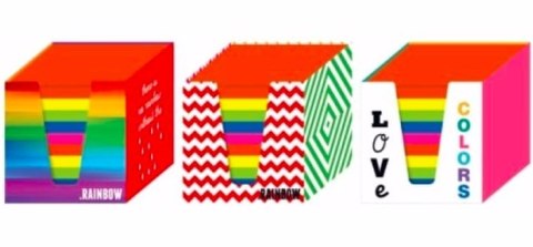 Bloczek kostka kolor INTENS 9x9x9 w kubiku INTERDRUK Interdruk