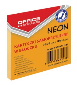Bloczek samoprzylepny 76x76 100k NEON pomarańczowy 14046611-07 Biella