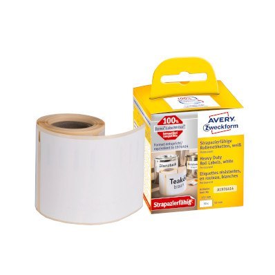 Etykiety Heavy Duty w rolce do drukarek termicznych DymoTM , 2 x 850 etyk. / rolka, 25 x 25 mm , poliestrowe, trwałe, białe, AVE Avery Zweckform