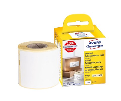 Etykiety wysyłkowe ASS0722430 54x101 110 et. w rolce do termodruku, białe, Avery Zweckform Avery Zweckform