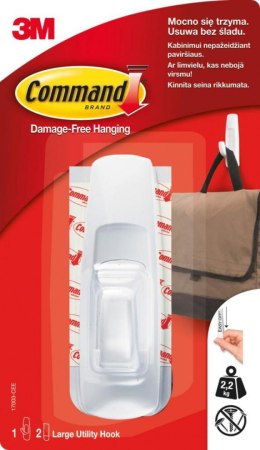 Hak wielokrotnego użytku COMMAND_ (17003 PL), duży, biały Command 3M