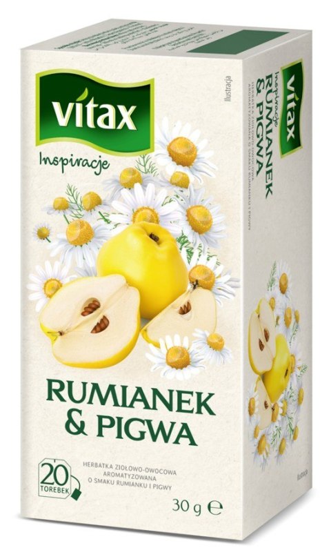 Herbata VITAX INSPIRATIONS Rumianek & Pigwa 20t *1,5g ziołowa bez zawieszki Vitax