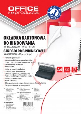 Okładki do bindowania , karton, A4, 250gsm, błyszczące, 100szt., białe, typu OFFICE PRODUCTS 20232515-14 Office Product