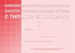 S-210-3 Ewidencja nabytych i wydanych naczyń jednorazowego użytku z tworzyw sztucznych A5 MICHALCZYK I PROKOP Michalczyk i Prokop
