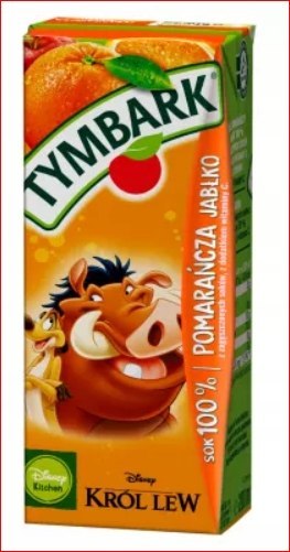 Sok TYMBARK pomarańcza-jabłko 0.2l 200ml (27 w zgrzewce) KARTONIK Tymbark