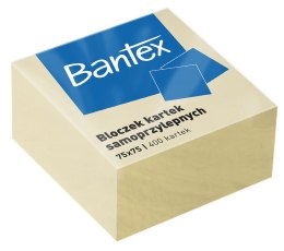 Bloczek samoprzylepne 75x75mm, 400 kartek, żółty BANTEX 400086401 Bantex