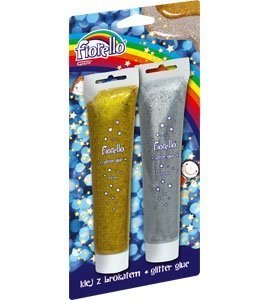 Klej brokatowy FIORELLO GR-BK75 B2, 2 szt./75ml/2 kolory, złoty srebrny 170-2263 Fiorello