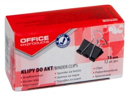 Klipy do dokumentów OFFICE PRODUCTS, 15mm, 12szt., czarne 18091519-05 Office Products