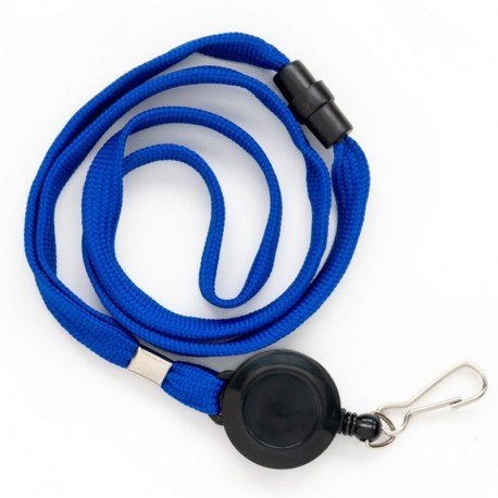 Taśma 601282 (10) niebieska wypinajaca z mech ściągajacym i karabinczykiem Galeria Papieru