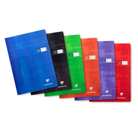 Zeszyt A4 60 kartek, w linie, papier 90g, mix kolorów CLAIREFONTAINE 63155AMXC Clairefontaine