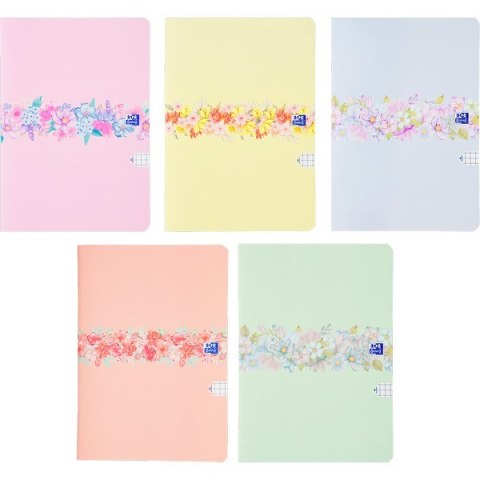 Zeszyt Oxford Flowers A5 60 kartek kratka 5x5 mm Mix 400181450 Oxford