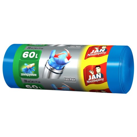 JAN NIEZBĘDNY Worki HD Easy-pack niebieskie wiązane 60l 20 szt. 32348 Jan Niezbędny JAN NIEZBĘDNY Worki HD Easy-pack niebieskie wiązane 60l 20 szt. 32348 Jan Niezbędny