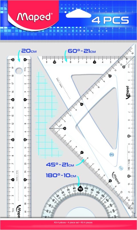 Komplet START MEDIOUM 242820 MAPED linijka 20cm+ekierka+kątomierz 242820 Maped Komplet START MEDIOUM 242820 MAPED linijka 20cm+ekierka+kątomierz 242820 Maped