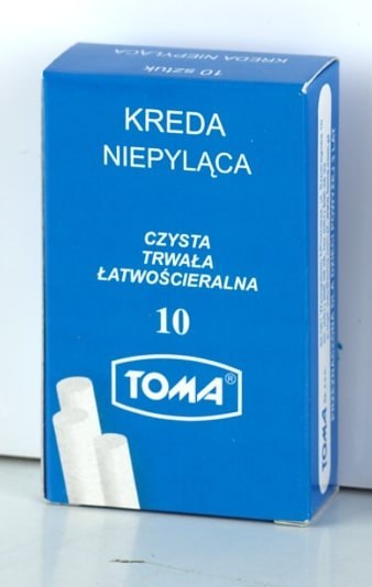 Kreda szkolna niepyląca biała - opakowanie 10 pałeczek biały TO-81200 Toma Toma Kreda szkolna niepyląca biała - opakowanie 10 pałeczek biały TO-81200 Toma Toma