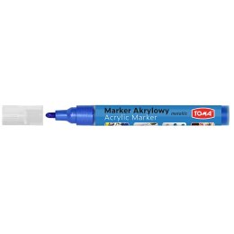 Marker akrylowy, fibrowa końcówka okrągła 2-5mm, niebieski metalic TO-402 Toma Toma