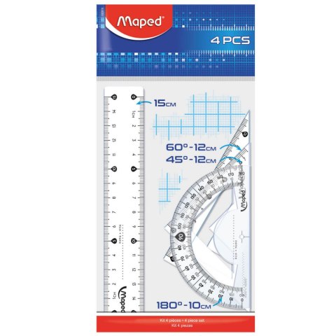 Zestaw geometryczny (linijka 15cm, 2 ekierki, kątomierz) 242815 MAPED Maped Zestaw geometryczny (linijka 15cm, 2 ekierki, kątomierz) 242815 MAPED Maped