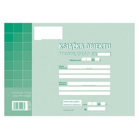 604-1N Książka obiektu budowlanego, A4 zeszyt, MICHALCZYK&PROKOP Michalczyk i Prokop