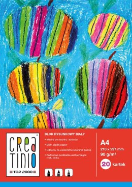 Blok rysunkowy A4 20 kartek 90 g Creatinio biały Top 2000 400079845/400176 Top 2000