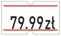 Etykiety cenowe w rolce do metkownicy jednorzędowej Meto 21x12 mm, biało-czerwone opakowanie 6 rolek M30014357 Meto